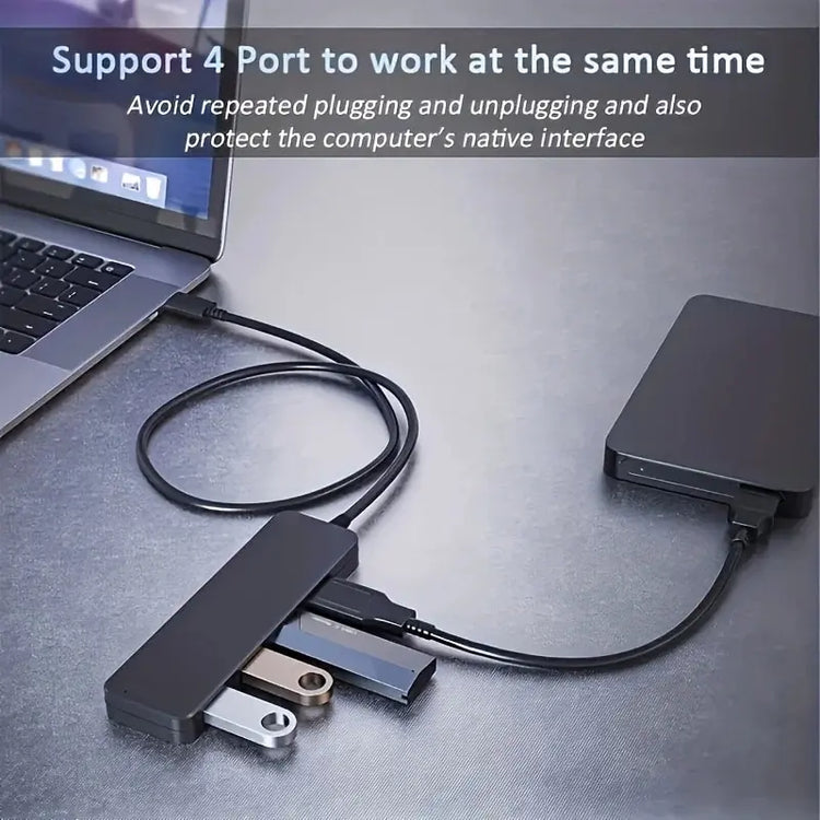 USB 3.0 Hub, 4-Port USB Hub USB Splitter USB Expander for Laptop, Xbox, Flash Drive, HDD, Console, Printer, Camera,Keyborad